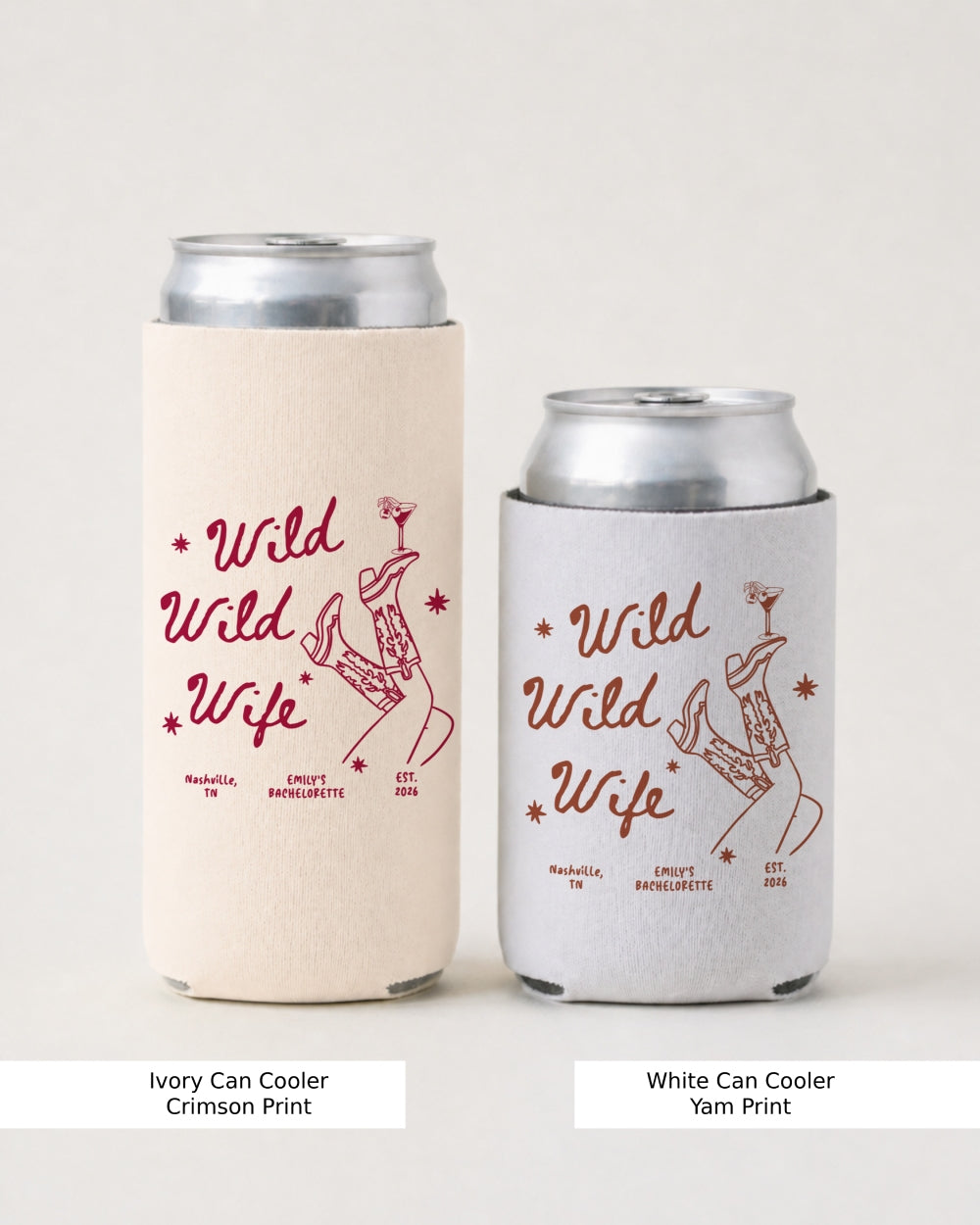 Wild Wild Wife party favor can cooler for country bride weekends and destination bachelorette trips