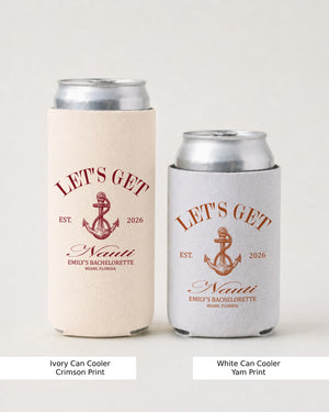 Let's Get Nauti Can Cooler White