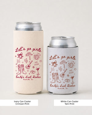 Let's Go Girls Cowgirl Party Can Cooler White