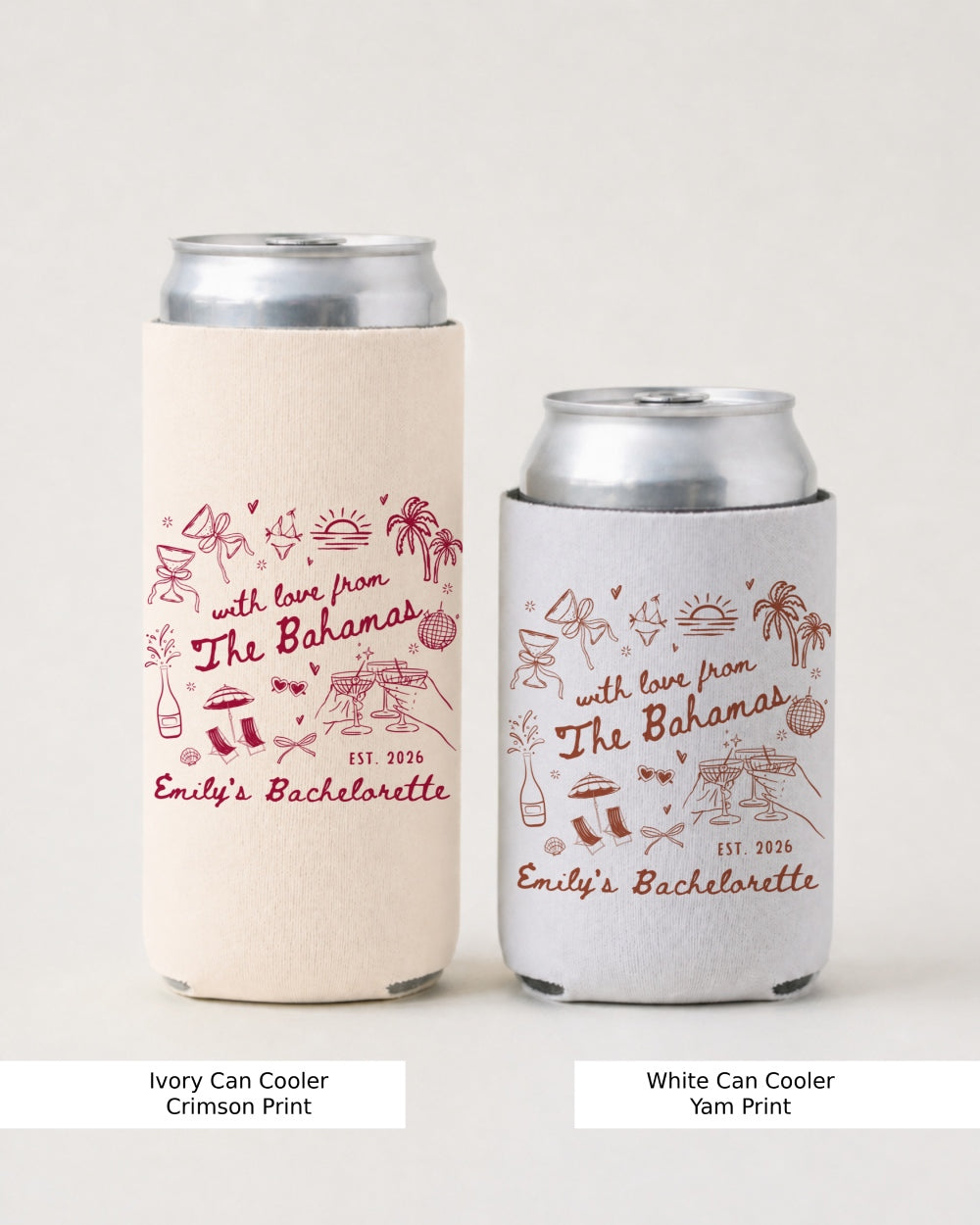 With Love from The Bahamas Can Cooler White