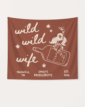 Wild Wild Wife party banner for country bride weekends, Nashville trips, and bachelorette decor