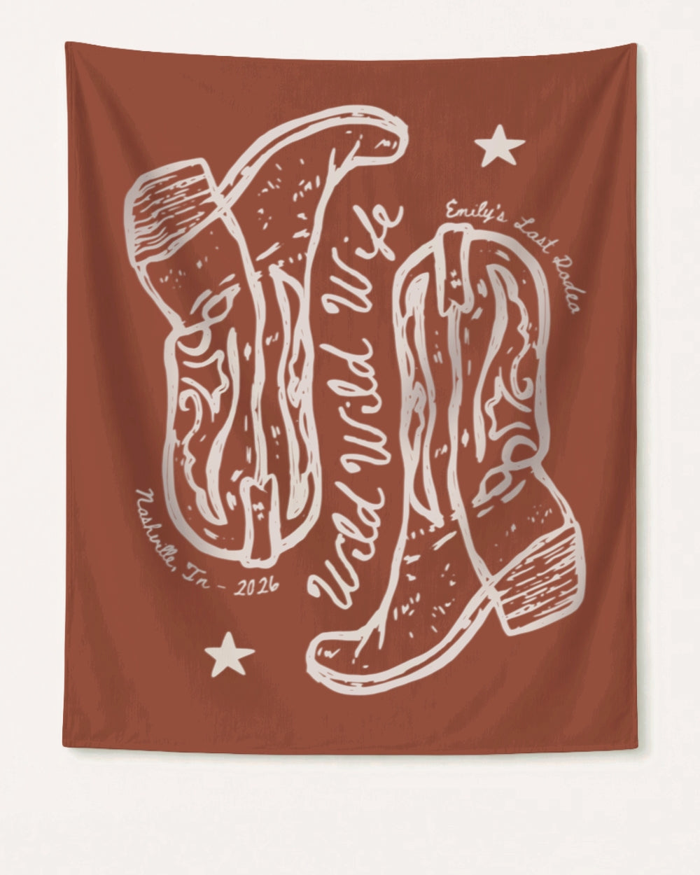 Wild Wild Wife party banner for Nashville trips, cowgirl bride weekends, and photo backdrops