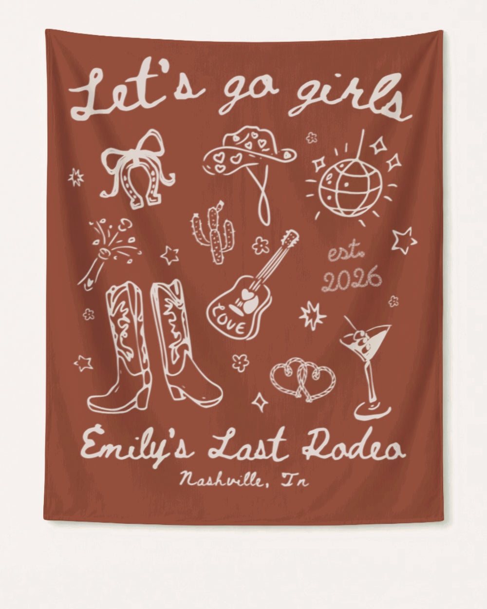 Let's Go Girls Cowgirl Party Banner Yam