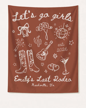 Let's Go Girls Cowgirl Party Banner Yam
