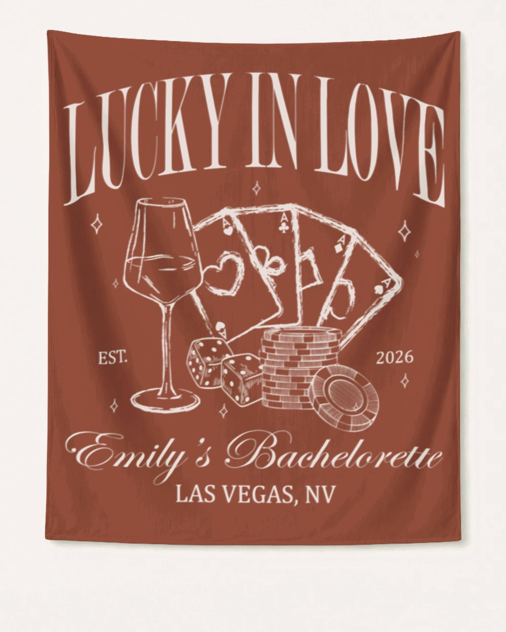 Lucky In Love Wine Cards Banner Yam