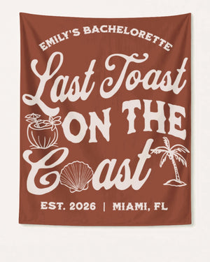 Last toast on the coast - text Banner Yam