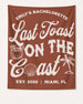 Last toast on the coast - text Banner Yam
