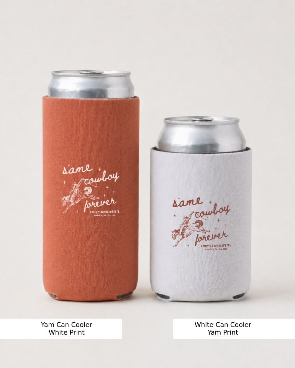 Personalized bride can cooler for country bachelorette parties and matching drink favors
