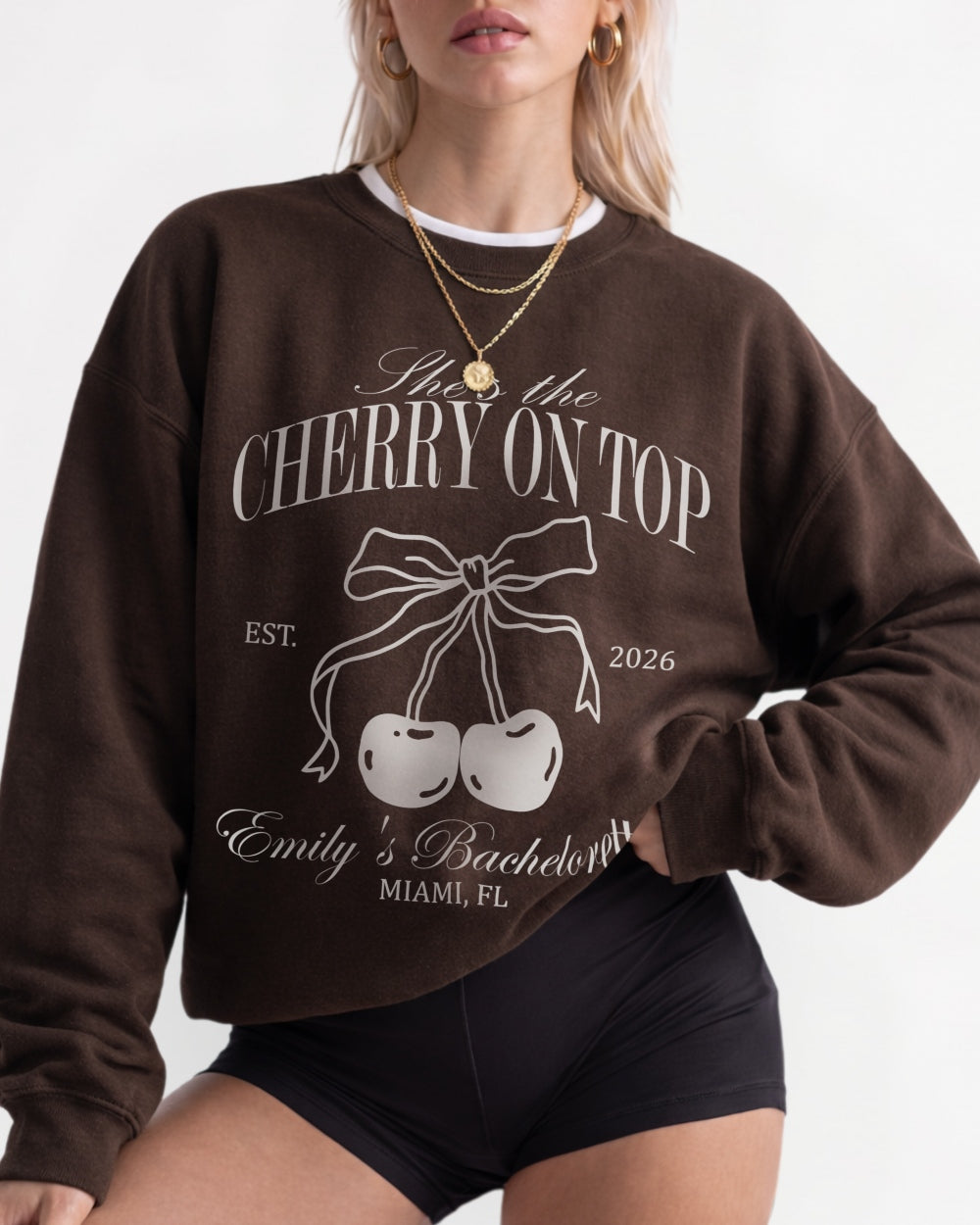 She's The Cherry On Top Sweatshirt Dark Chocolate