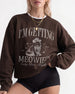 I'm Getting Meowied Bow Sweatshirt Dark Chocolate