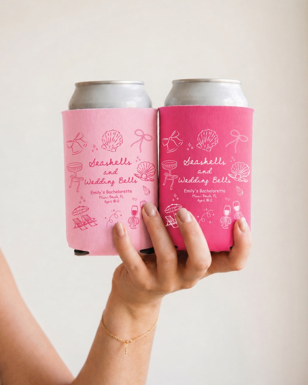 Seashells & Wedding Bells Can Cooler