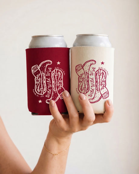 Custom Wild Wild Wife can cooler for western bachelorette parties and last rodeo weekends