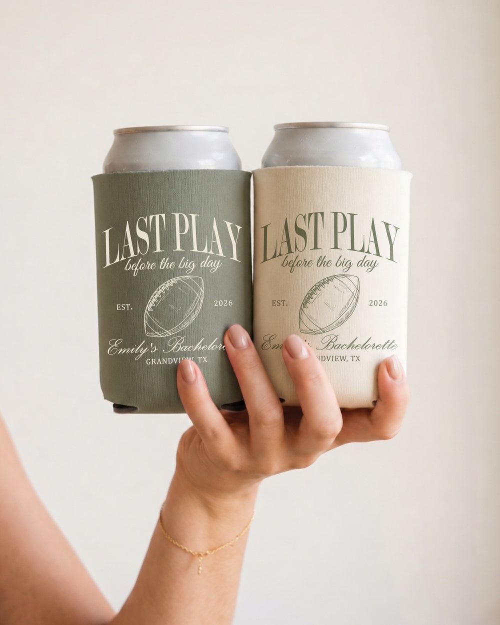 Last Play Before the Big Day - Football Can Cooler Moss