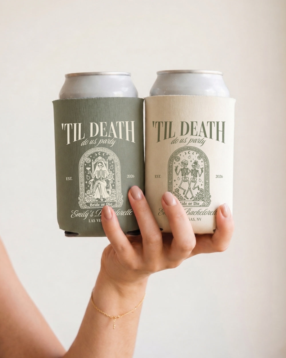 Til death do us party - Tarot-inspired Can Cooler Moss