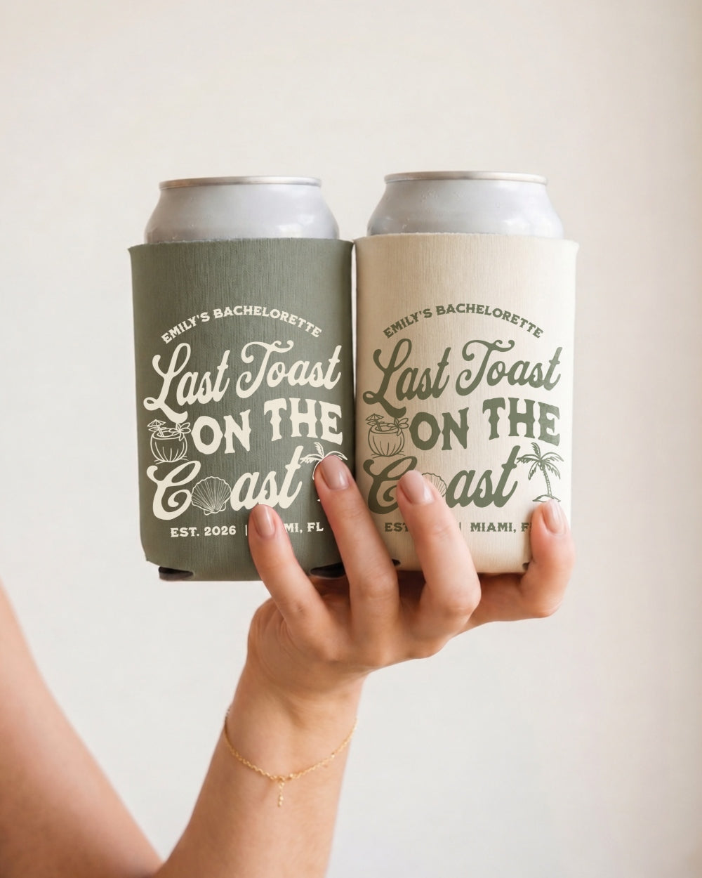 Last toast on the coast - text Can Cooler Moss