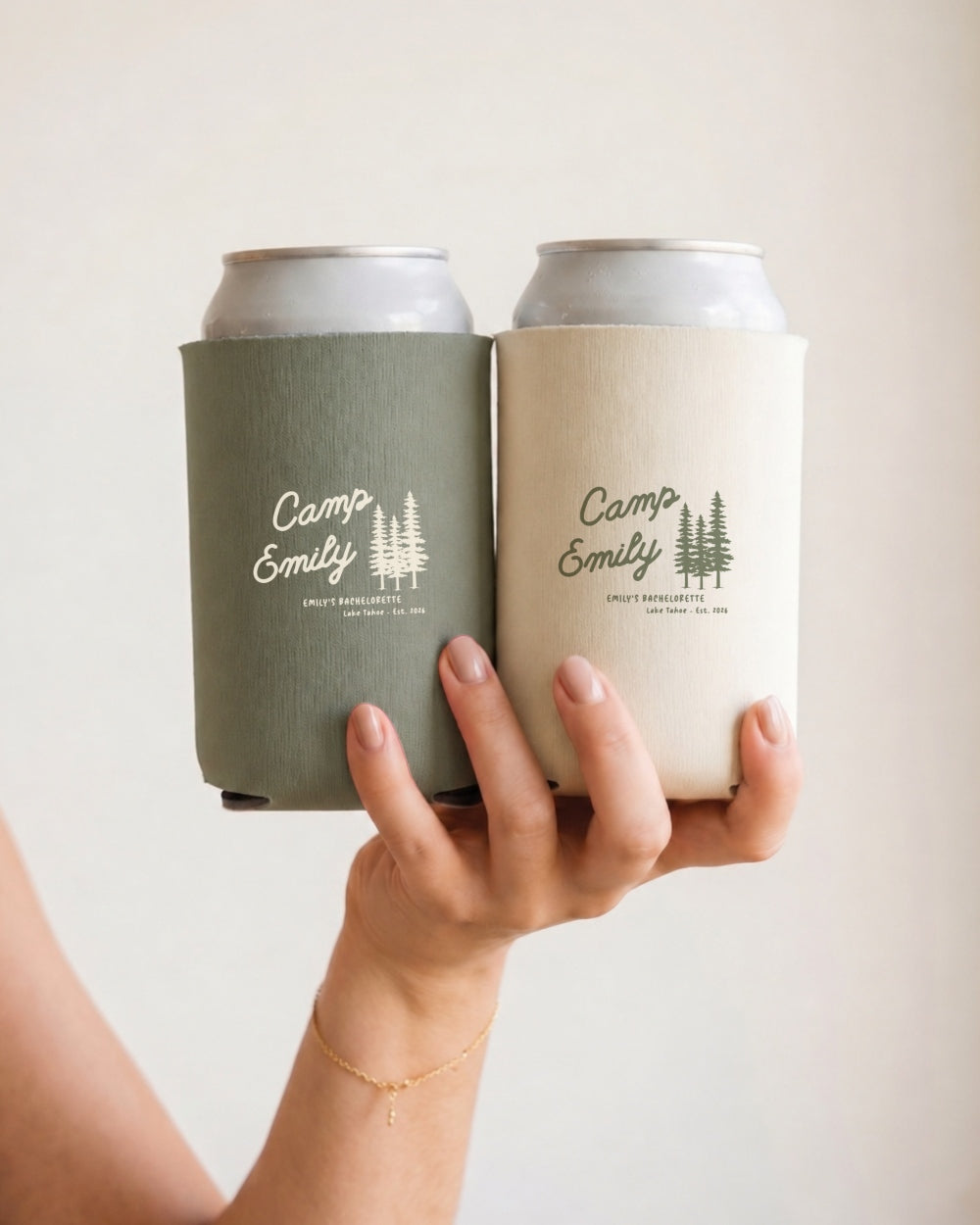 Custom Camp Name can cooler for outdoor bachelorette parties and bridal crew drinks