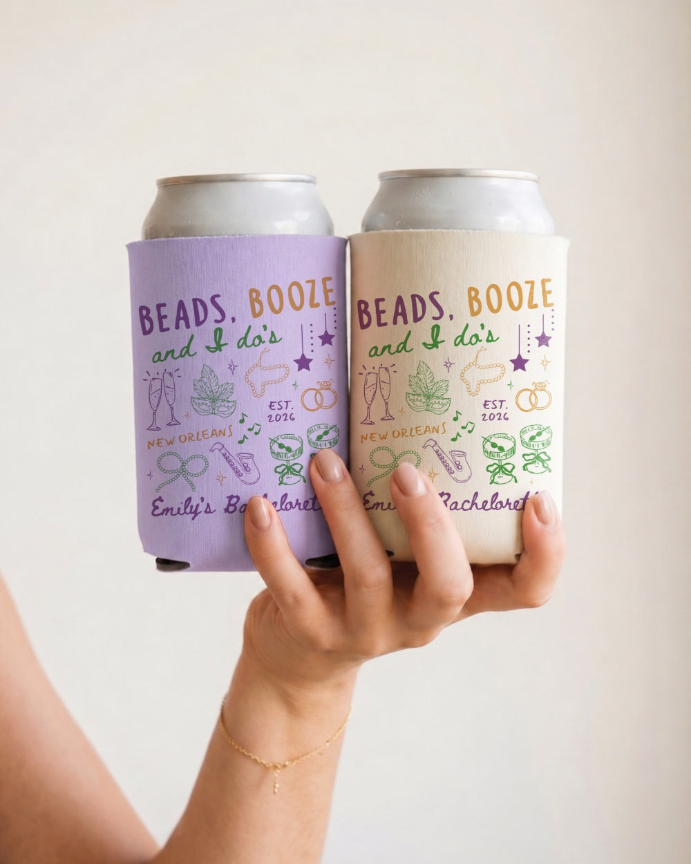 Beads, Booze and I Do's Can Cooler Orchid