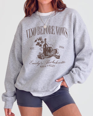 Vino Before Vows Sweatshirt Sport Grey